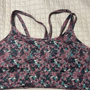 Fabletics Floral Sports Bra - Pink and Green